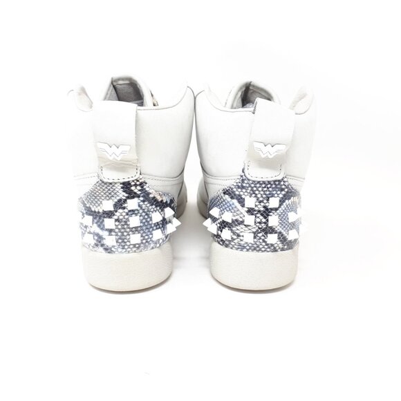 Reebok Wonder Woman Freestyle Hi Cheetah Shoe Sneaker FW4658 Grey Womens Size 7 - Picture 6 of 12